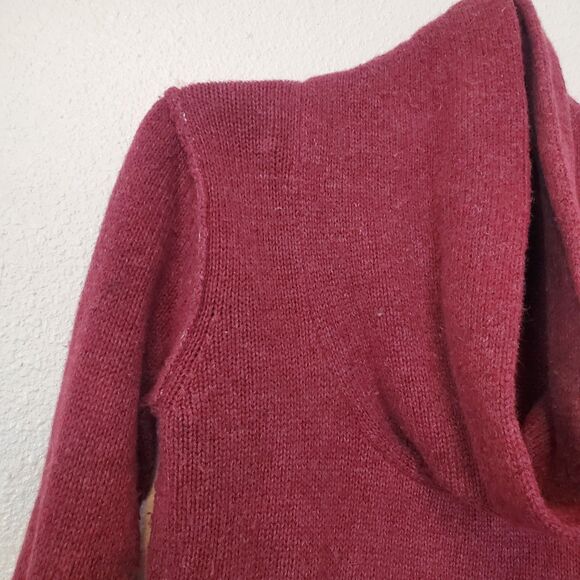 Converse One Star Sweater Womens Medium Cowl Neck Long Sleeve Maroon Red - Picture 6 of 15